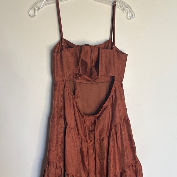 Chic Strapless Rust Dress - Picture 3 of 12